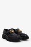 Valentino Black Leather Vlogo Leather Loafers Size 39