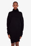 Acne Studios Black Mohair Wool Turtle Neck Knit Dress Size S