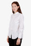 Brunello Cucinelli White Cotton Beaded Detail Button Up Shirt Size S