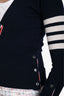 Thom Browne Navy Cashmere 4-Bar Long Sleeve Cropped Cardigan Size 36