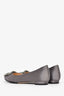 Manolo Blahnik Grey Satin Crystal Embellished Hangisi Flats Size 35.5