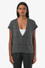 Brunello Cucinelli Grey Cashmere Silk Sequin Sleeveless Sweater Size XS