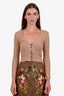 Reformation Brown Ribbed Button Up LS Shirt Size XS