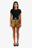 Dolce & Gabbana Gold Metallic 'UFC' Style Shorts Size 40