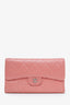 Pre-loved Chanel™ 2006-08 Pink Quilted Caviar Leather Long Wallet (Refurbished)