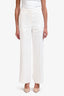 Theory White Linen Blend Trousers Size 4
