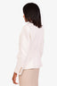 Balmain White Cotton-Blend Double Breasted Textured Blazer Size 42