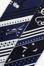 Hermès Navy Silk Paisley Print Fringe Twilly