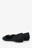 Roger Vivier Black Satin D'Orsay Crystal Embellished Flats Size 36