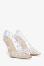 Cult Gaia PVC and Pearl Embellished Heels Size 38