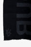 Alexander McQueen Black/Grey Wool 'Honour' Scarf