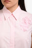Akris Punto Pink Cotton Poplin Sleeveless Button-Up Shirt Size 10