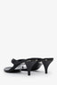 Gucci Black Leather Vittoria Thong Heels Size 40
