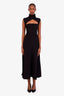 16 Arlington Black Sleeveless Cut Out Front Midi Dress Est Size M