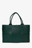 Bottega Veneta Green Intrecciato Leather Medium 'Arco' Tote with Pouch