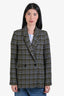 Anine Bing Green Multicolour Checkered Blazer Size XS