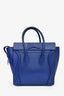 Celine 2014-15 Blue Pebbled Leather Micro Luggage Tote