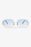 Cartier Blue Rectangle Signature C Sunglasses