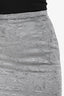 Max Mara Silver Satin Textured Midi Skirt Size 6