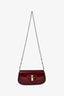 Gucci Maroon Leather 'Bamboo Night' Small Clutch on Chain