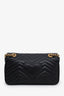 Gucci Black Leather GG Marmont Flap Shoulder Bag