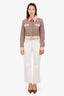 Pre-loved Chanel™ White/Beige Denim Straight Leg Jeans Size 34
