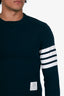 Thom Browne Navy Cotton 4-Bar Crewneck Sweater Size 2 Mens