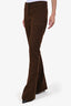 Burberry Brown Wool Speckled Flared Trousers Size 42