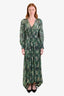 Ba&sh Green Metallic Print Maxi Dress Size L