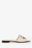 Gucci Cream Leather Interlocking GG Sandals Size 36