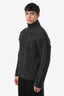 Burberry London Grey Cashmere Wool Zip Knit Sweater Size L Mens