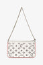Christian Louboutin White/Red Laser Cut Leather 'Loubila' Shoulder Bag