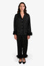 Nadine Merabi Black Satin 'Darcy' Pajama Set Size M