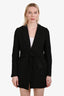 Maje Black Midi Jacket with Crystal Neck Piece Size 36