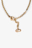 Christian Dior Vintage Gold Tone Logo Coin Pendant Necklace