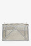 Christian Dior 2015 Silver Metallic Beaded Small Diorama Shoulder Bag