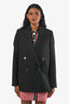 Acne Studios Black Wool Blend Double Breasted Blazer Size 36