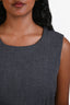 Dolce & Gabbana Grey Wool Side Snap Shift Dress Size 42