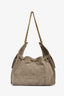 Pre-loved Chanel™ 25 Taupe Quilted Suede Small Bucket Bag