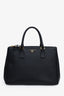 Prada Black Saffiano Leather Medium Double Zip Galleria Tote With Strap