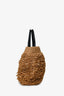 Tod's Brown/Black Logo Raffia Tote Bag