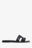 Hermès Black Leather Oran Sandals Size 40