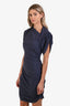 Isabel Marant Purple Cotton Cinched Detail Short Sleeve Mini Dress Size 40