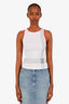 Burberry London White/Red Trim Check Athletic Tank Top Size S