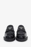 Prada Black Leather Logo Plaque Mule Loafers Size 35