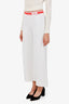 Pre-loved Chanel™ 19P White/Red Logo Intarsia Knit Pants Size 34