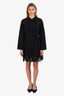 Chloe Black Cotton Lace Eyelet Buttoned Mini Dress Size 38