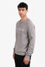 Balmain Grey Cotton Logo Long Sleeve Crewneck Size M Men's