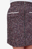 Maje Red/Blue Tweed Zip Up Mini Skirt Size 36