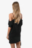 T by Alexander Wang Black Crepe Cold Shoulder Cropped Top Size 6